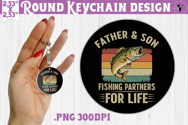 Round keychain | Fishing | Fishing lover gift