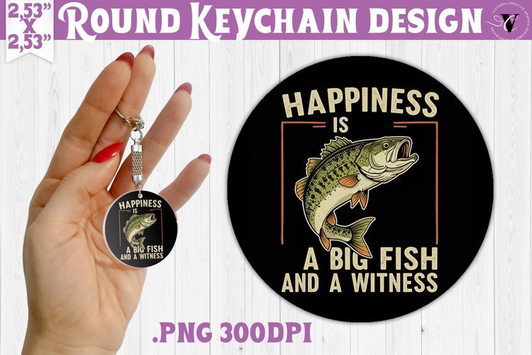 Round keychain | Fishing | Fishing lover gift
