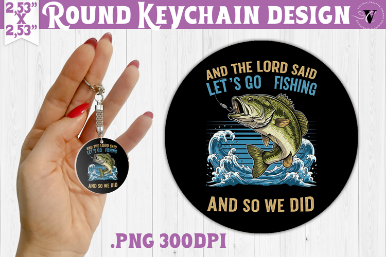 Round keychain | Fishing | Fishing lover gift