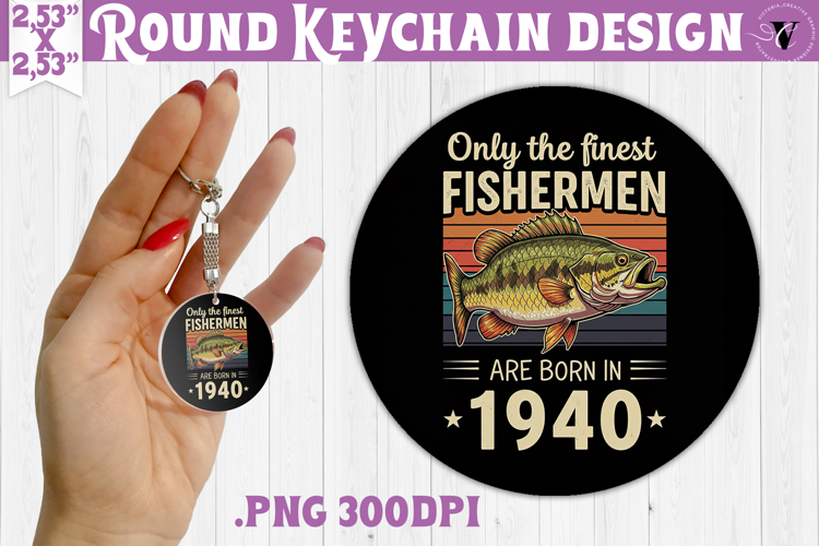 Round keychain | Fishing | Fishing lover gift