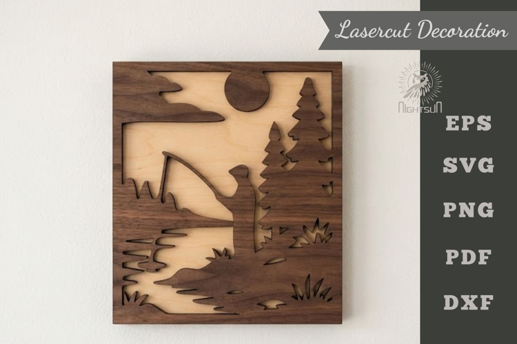 Fishing Laser Cutting Wall Decor