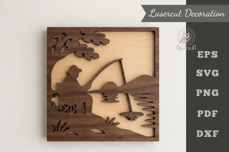 Fishing Laser Cutting Wall Decor