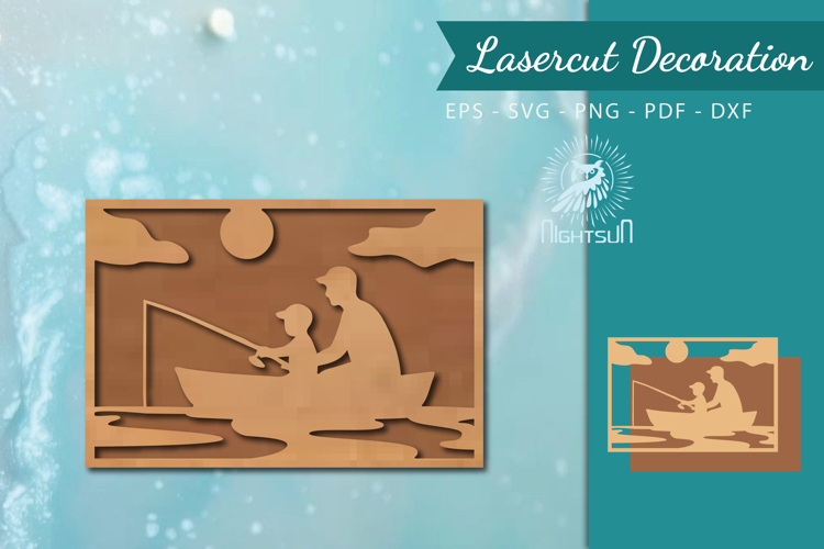 Fishing Lasercut Wall Decor SVG