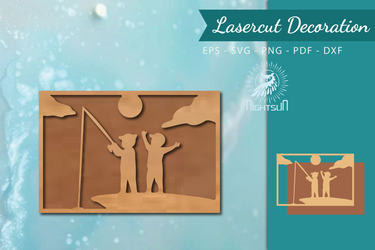 Fishing Lasercut Wall Decor SVG