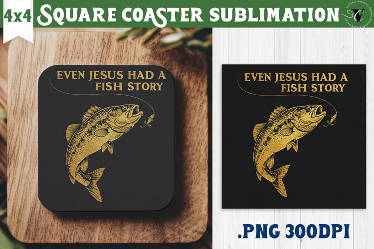Square Coaster | Fishing | Fishing lover gift