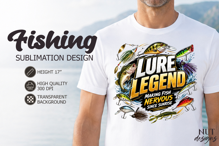 Fisherman Fathers day tshirt Lure Legend Fishing Sublimation