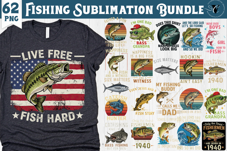 Fishing sublimation bundle | Fishing | Fishing lover gift