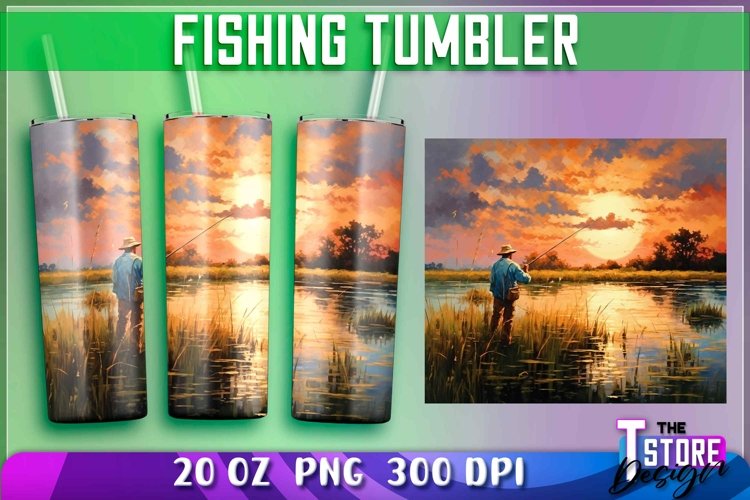 Fishing Tumblers Wrap 20 oz. PNG | PNG File | Fishing PNG