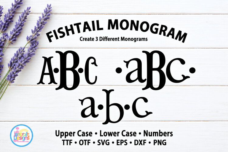 Fishtail Alphabet| Monogram Svg TTF Font example image 1