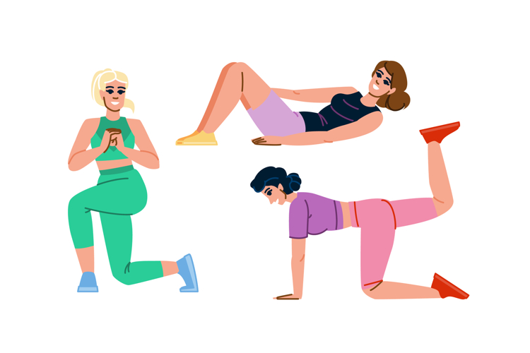 step fitness exercises leg vector