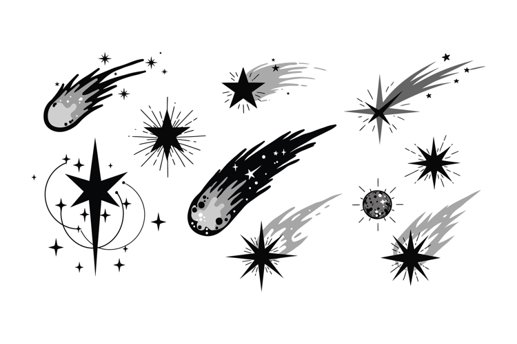 Star Black And White Clipart Image 10