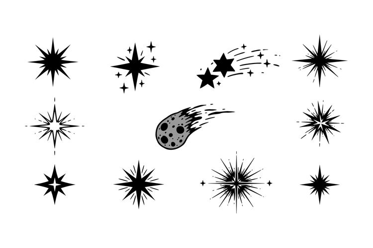 Star Black And White Clipart Image 11