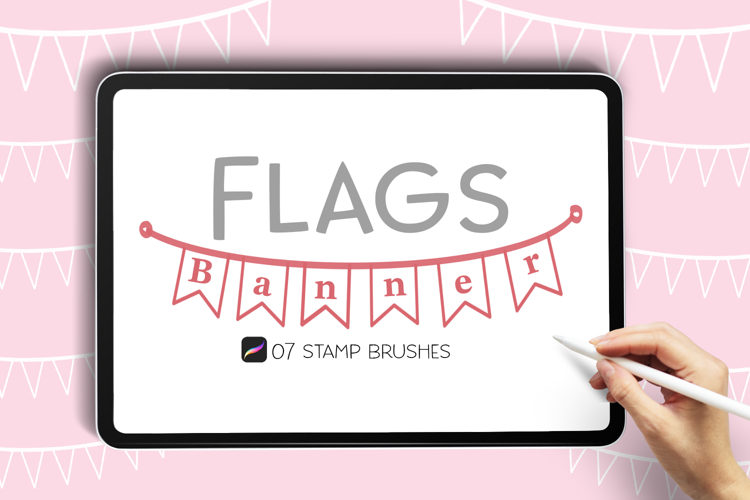 Flag Banner Stamp Brush for Procreate
