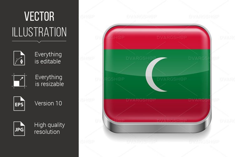 Metal icon of Maldives