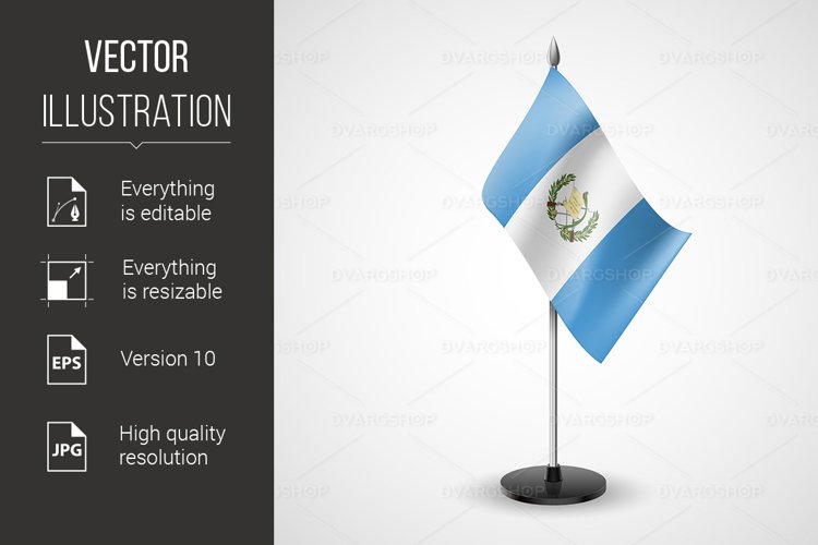 Table flag of Guatemala