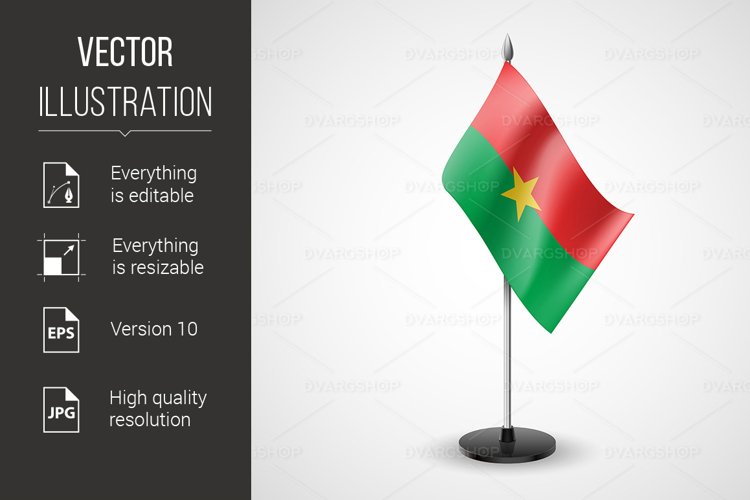 Table flag of Burkina Faso