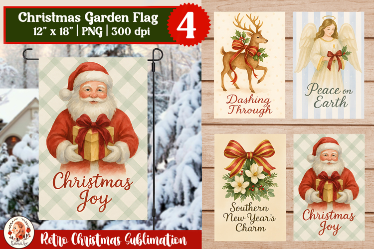 Christmas Garden Flag, Merry Christmas, Happy New Year