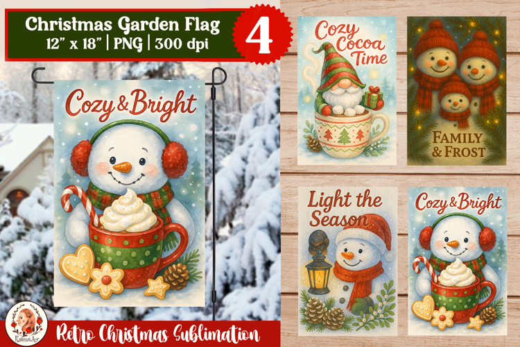 Christmas Garden Flag, Cute Snowman, Merry Christmas