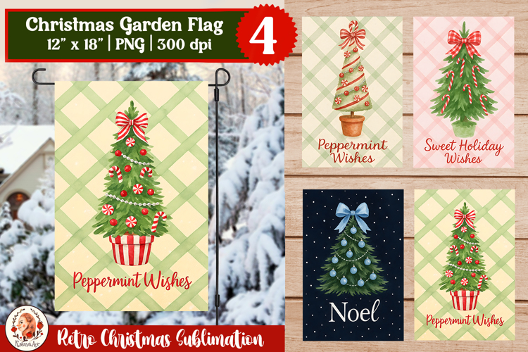 Christmas Garden Flag, Cristmas Tree, Merry Christmas