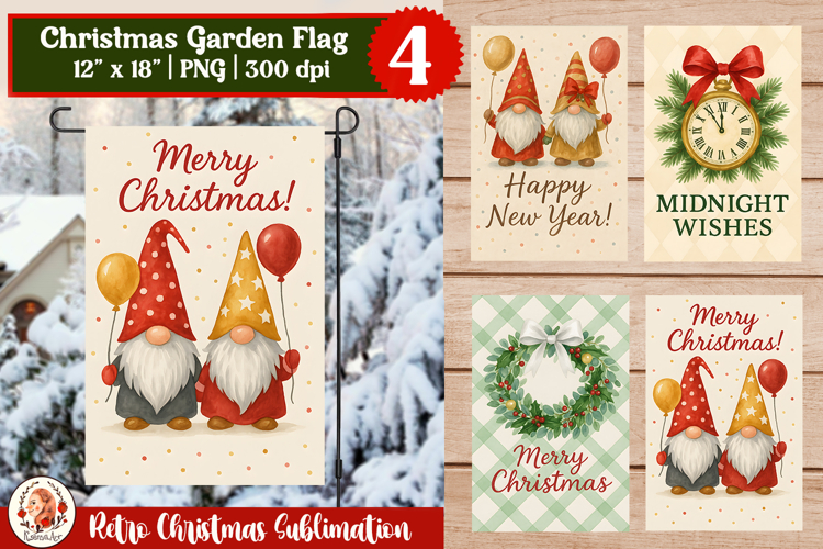 Christmas Garden Flag, Merry Christmas, Happy New Year