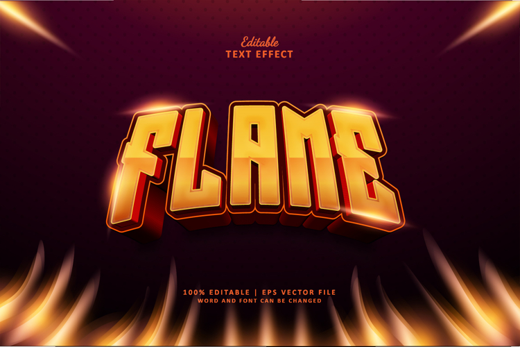 Flame Editable Text Effect Style Esport 3d