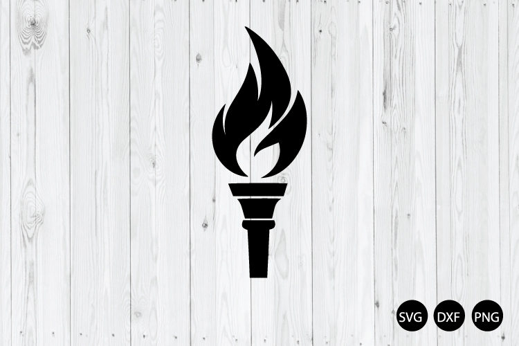 Flaming Torch SVG, Torch with Flaming SVG, Fire Flame SVG