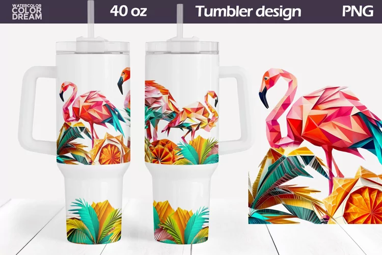Flamingo Tumbler 40 Oz Wrap | 3D Flamingo Tumbler Wrap