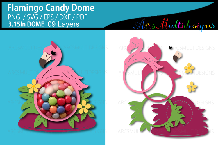 Flamingo candy dome SVG