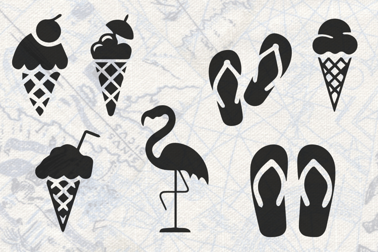 Flamingo Ice Creams Flip Flops Collection SVG