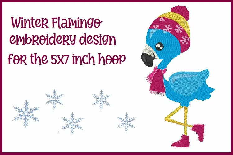 WINTER FLAMINGO EMBROIDER DESIGN