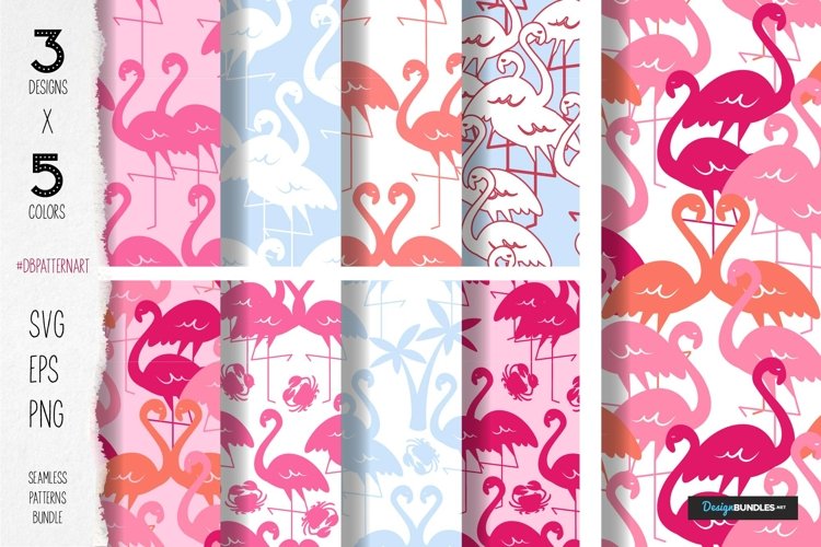 Flamingo svg pattern Tropical summer print example image 1