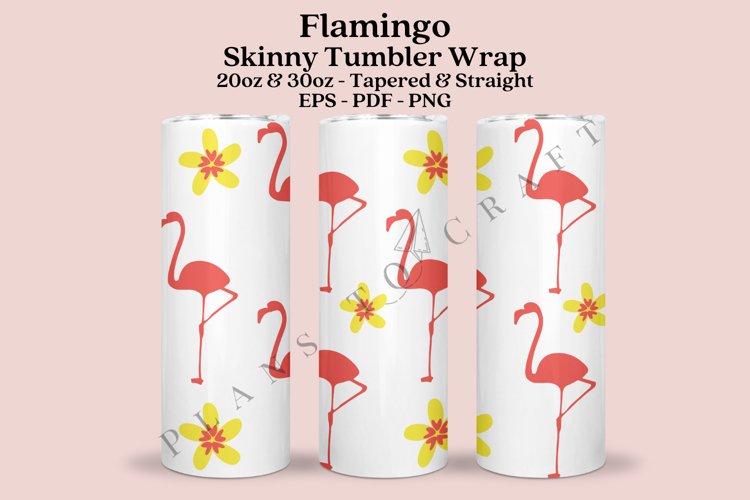 flamingo summer skinny tumbler sublimation design for 20oz and 30oz skinny tumbler sublimation wrap