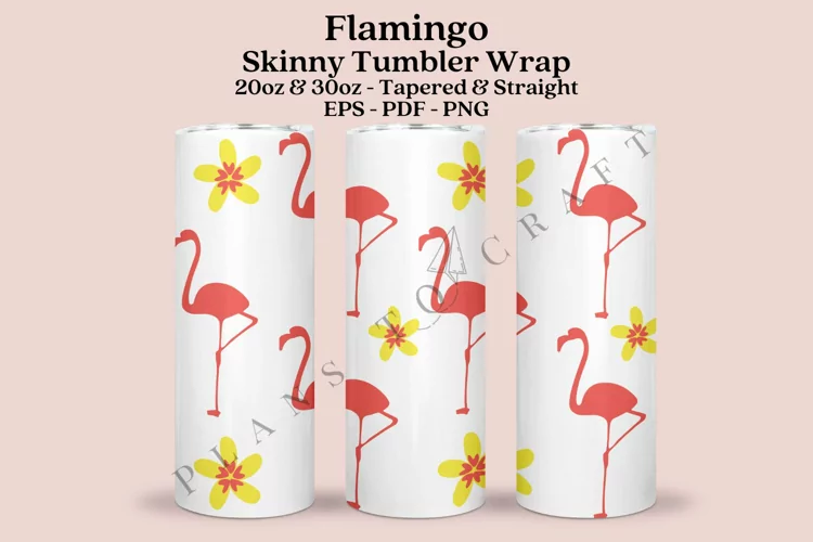 Flamingo Skinny Tumbler Sublimation Wrap