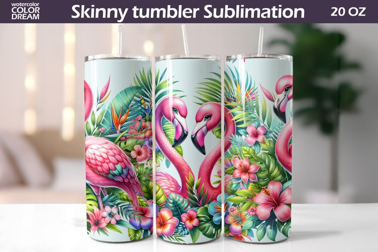 Flamingo Tropical Tumbler Wrap| Seamless Tumbler Sublimation