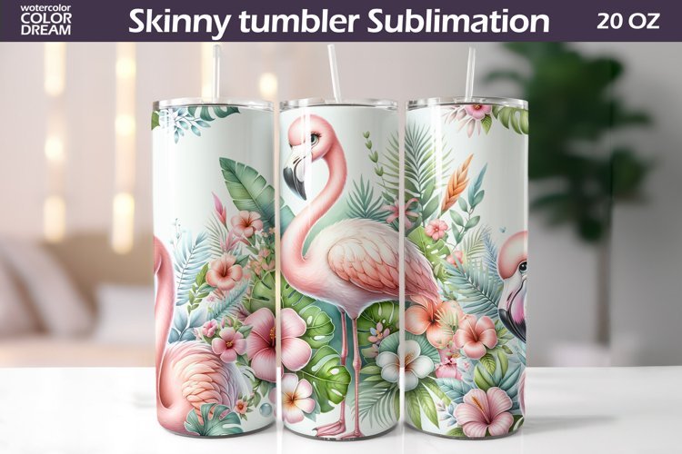 Flamingo Tropical Tumbler Wrap| Seamless Tumbler Sublimation