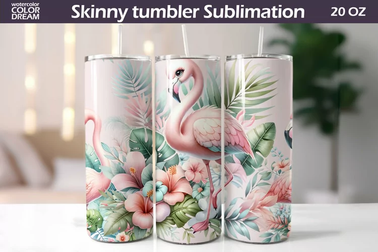 Flamingo Tropical Tumbler Wrap| Seamless Tumbler Sublimation