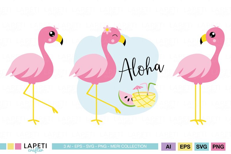 Cute Flamingo Clipart Image 3