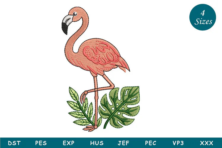 Flamingo With Leaves
