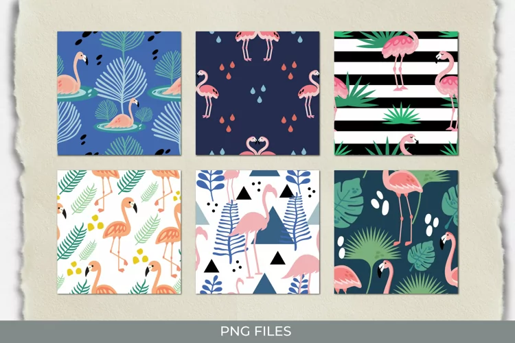 Flamingo with Vintage Color Seamless Pattern Paper Pack
