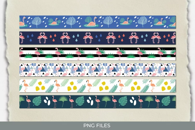 Flamingo with Vintage Color Seamless Pattern Stripe
