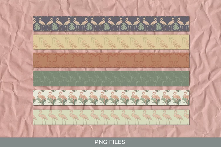 Flamingo with Vintage Color Seamless Pattern Stripe