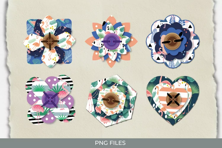 Flamingo with Vintage Color Seamless Pattern Button