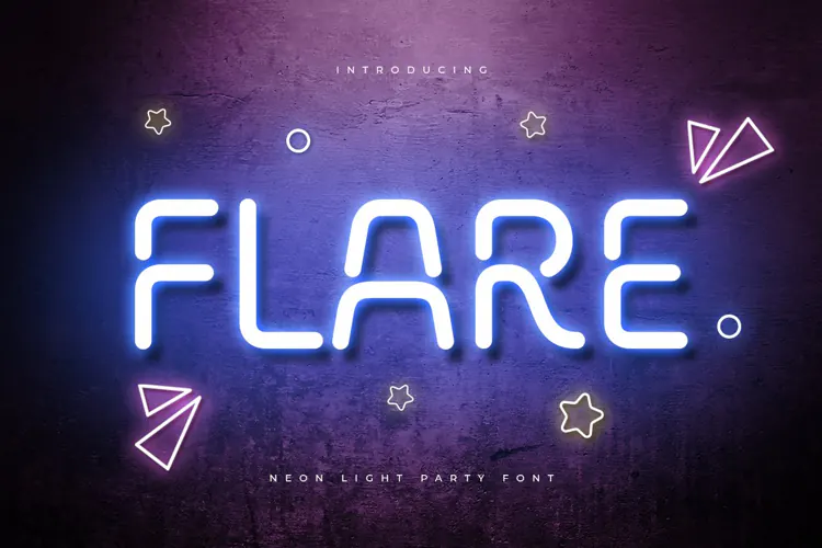 FLARE - Neon Light Party Font