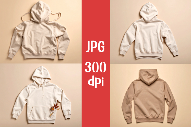 4 Flat lay of a reusable back of a hoodie on clean beige JPG