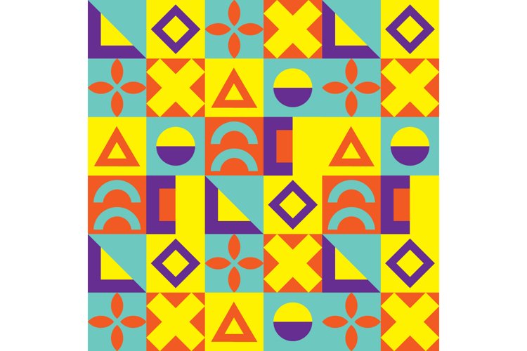 Flat square colorful geometric pattern banner and poster