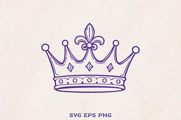Mardi Gras Crown SVG | Fleur de Lis Royal Crown Clipart PNG