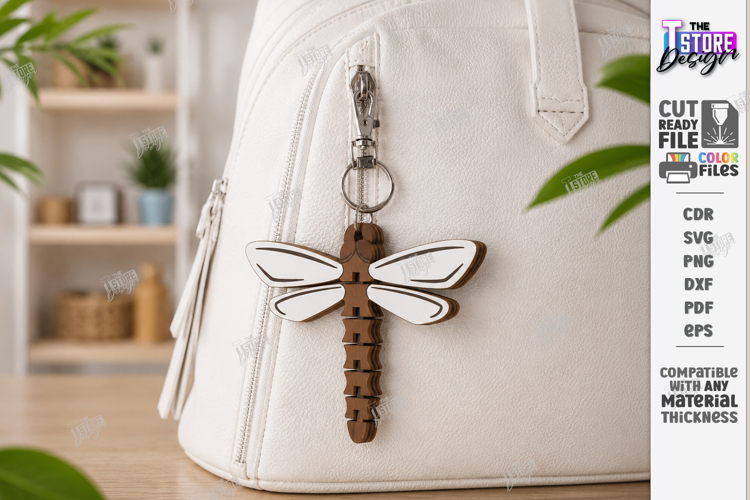 Flexible Animal Keychain Laser Cut | Bag Charm | Dragonfly