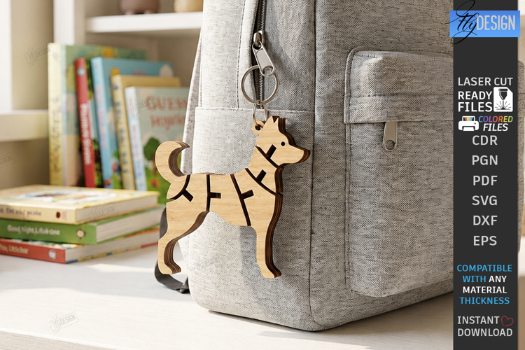 Flexible Animals Keychain Laser Cut | Wooden Dog Laser | CNC