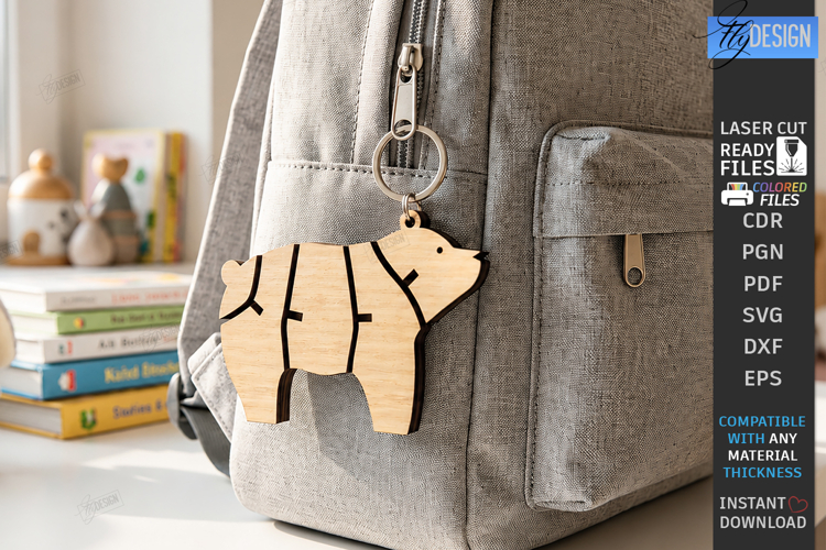 Flexible Animals Keychain Laser Cut | Wooden Bear Laser| CNC
