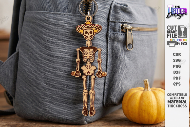 Flexible Skeleton Keychain Laser Cut | Skeleton Bag Charm